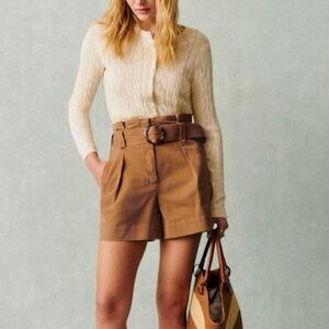 NWT Sezane Rome Shorts in Camel